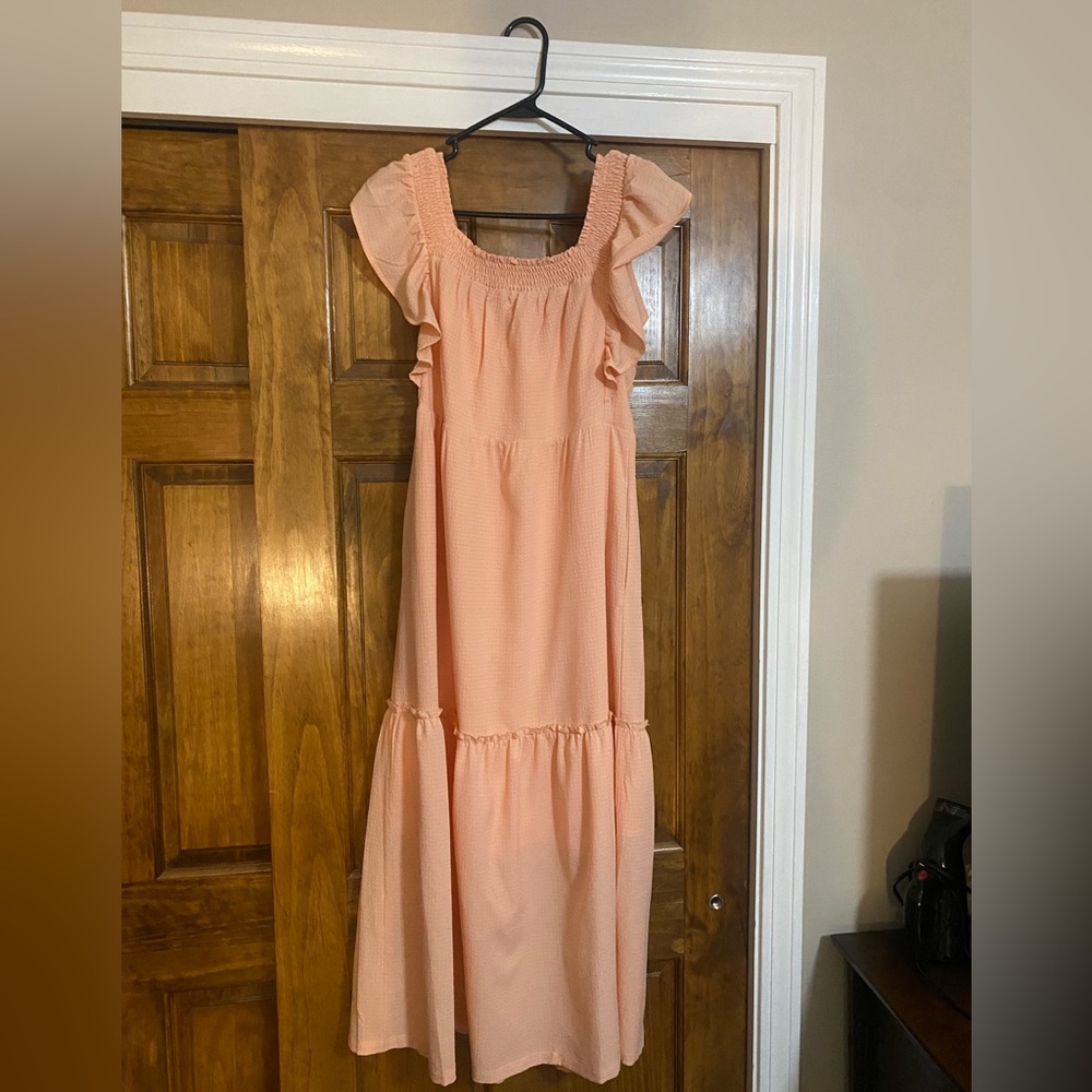 Salmon colored dress